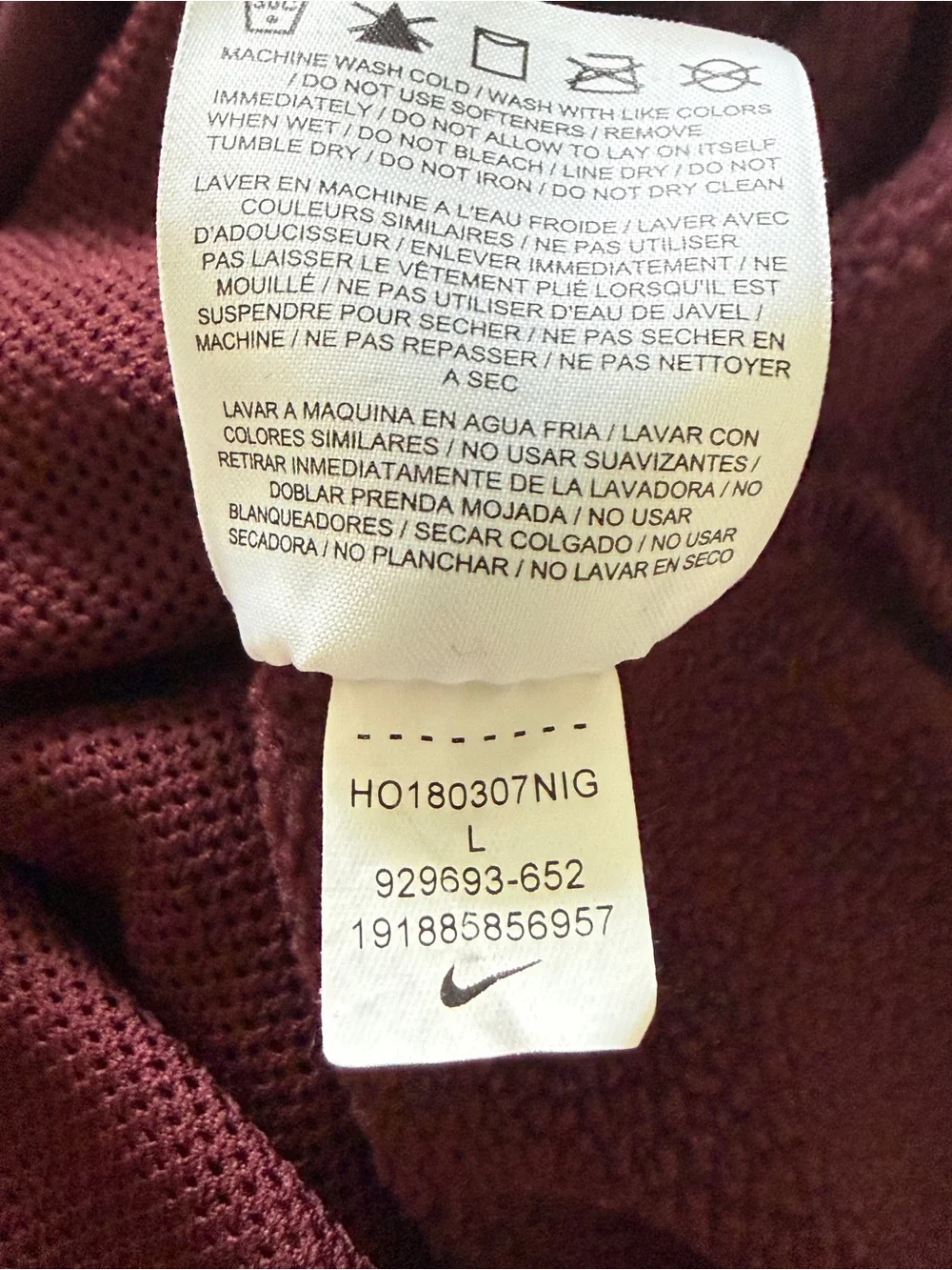 Nike Women's Maroon Crew Neck Sweater